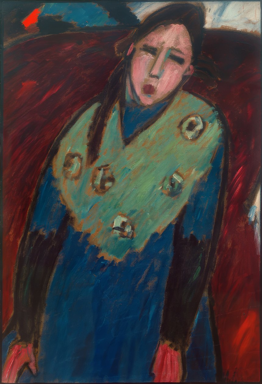 Dziewczyna z zieloną stułą autorstwa Alexej von Jawlensky