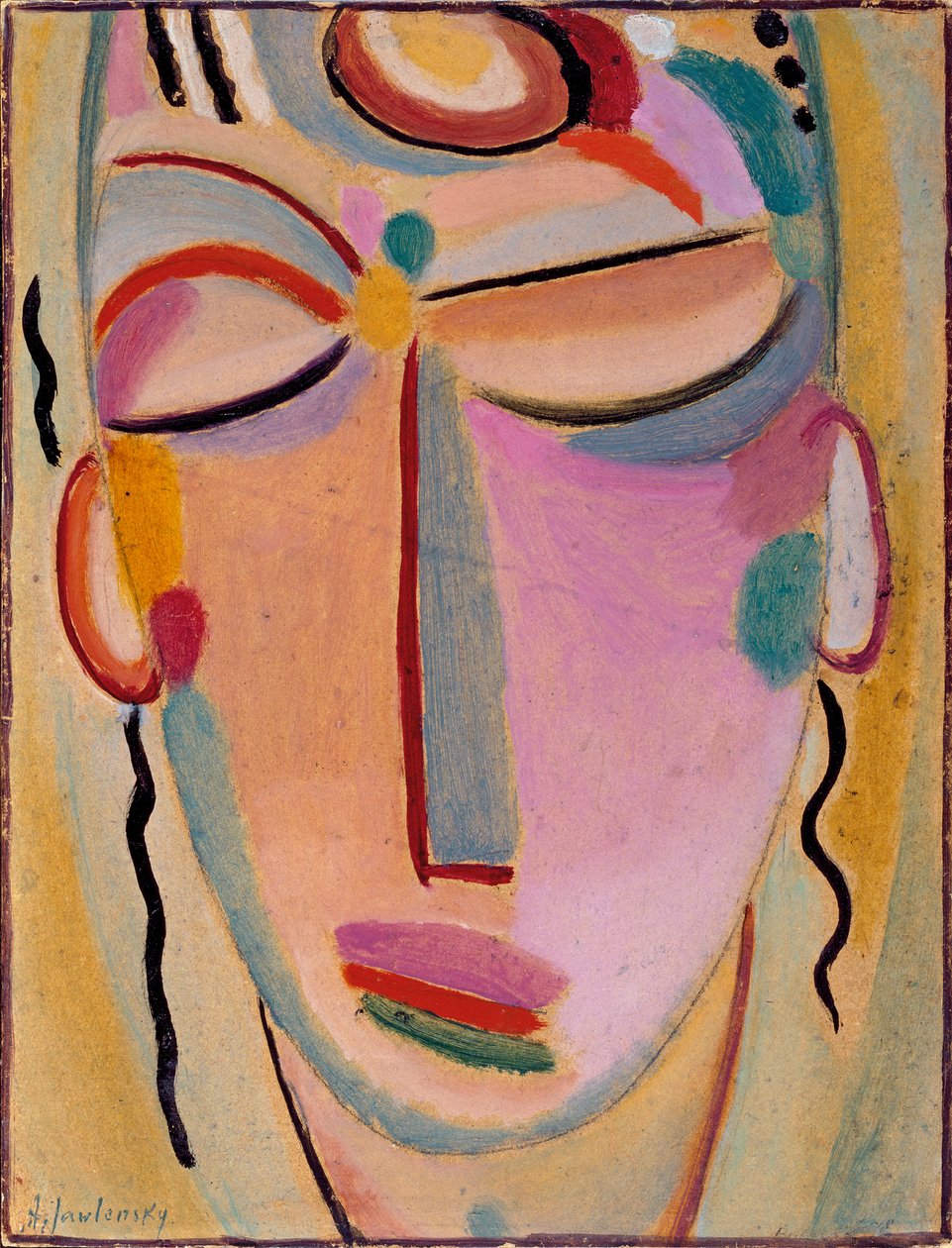 Mistyczna głowa: medytacja autorstwa Alexej von Jawlensky