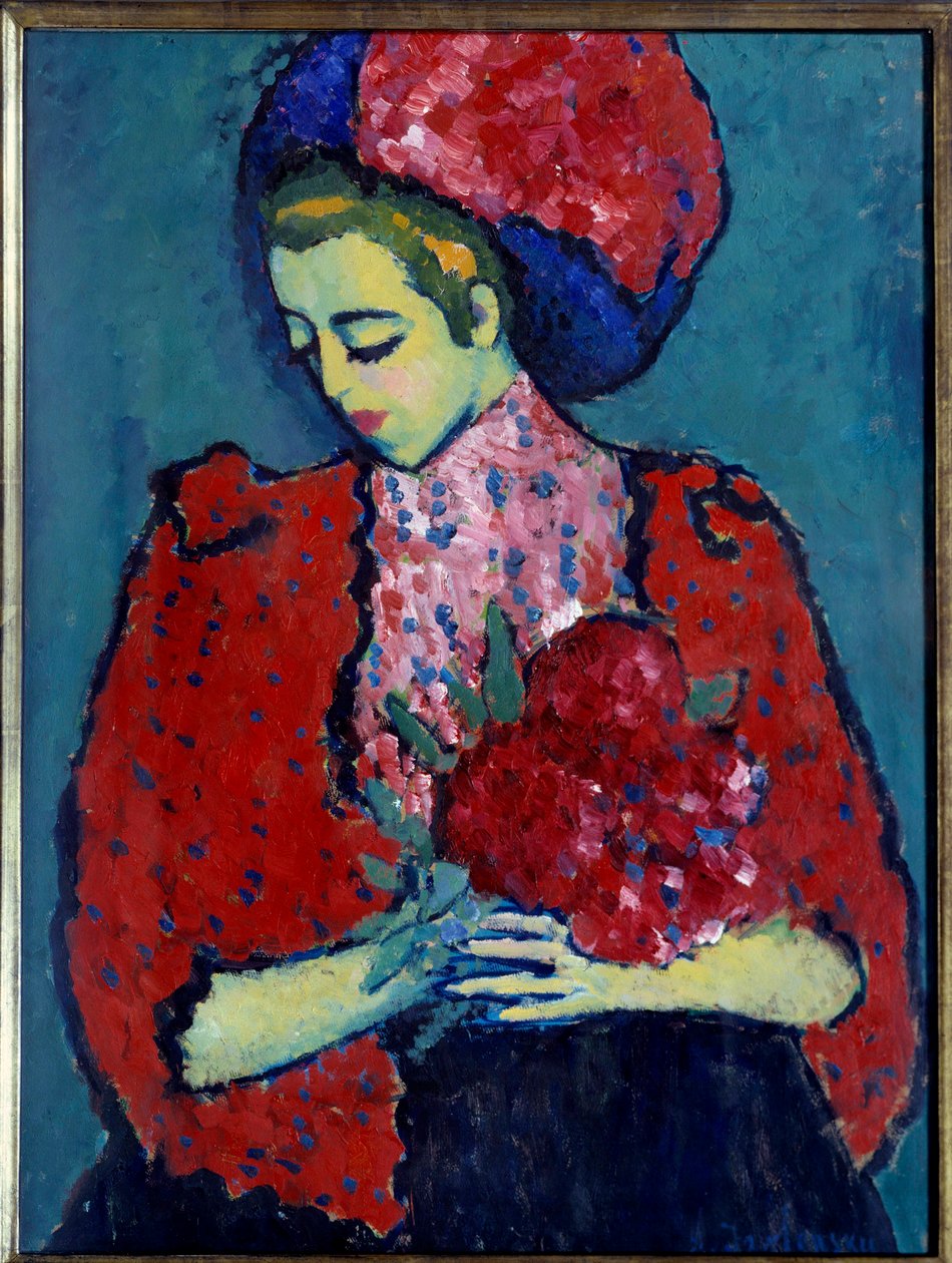 Peony Girl Painting autorstwa Alexei von Javlensky (Alexi von Jawlensky, Alexej von Javlenski) (1864-1941) autorstwa Alexej von Jawlensky