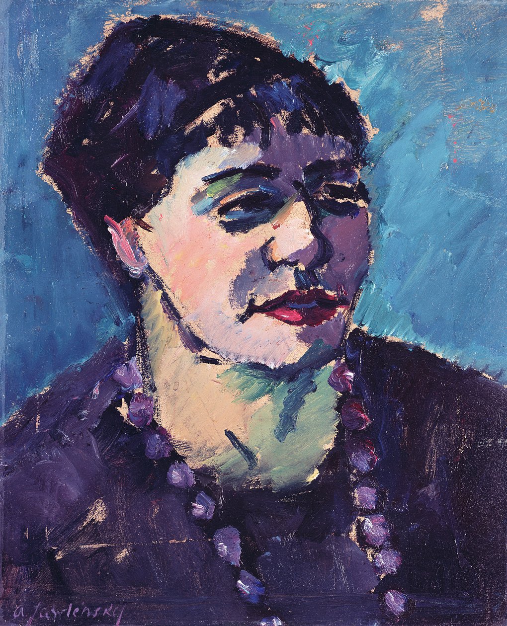 Portret pani Epstein (olej na tekturze) autorstwa Alexej von Jawlensky