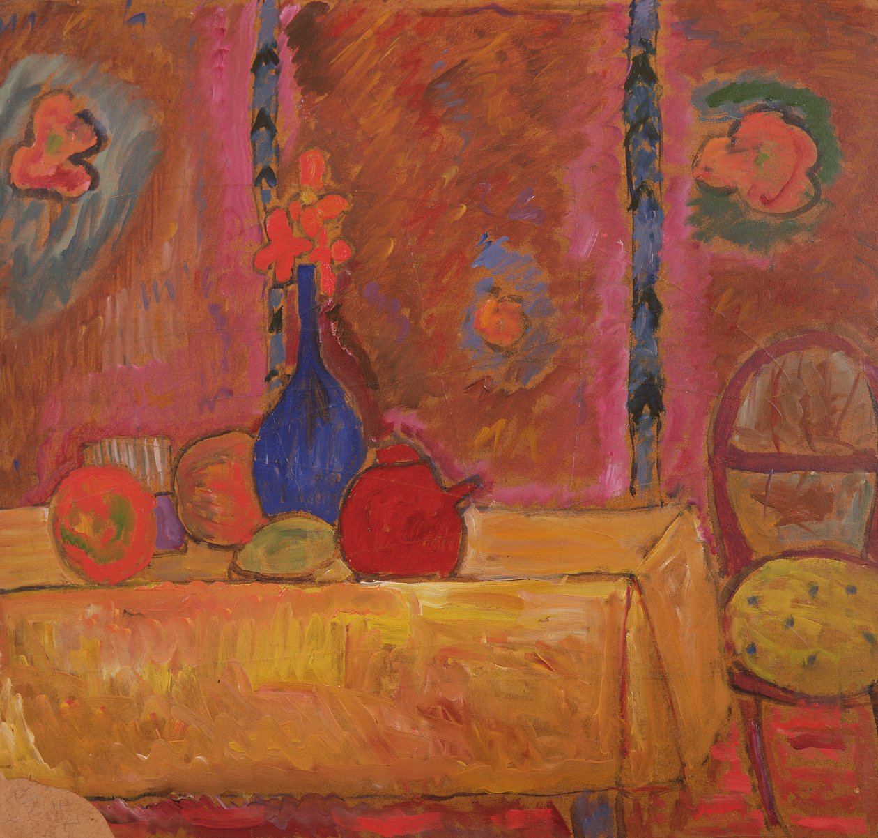 Martwa natura z dzbanem i rzeźbą na stole autorstwa Alexej von Jawlensky