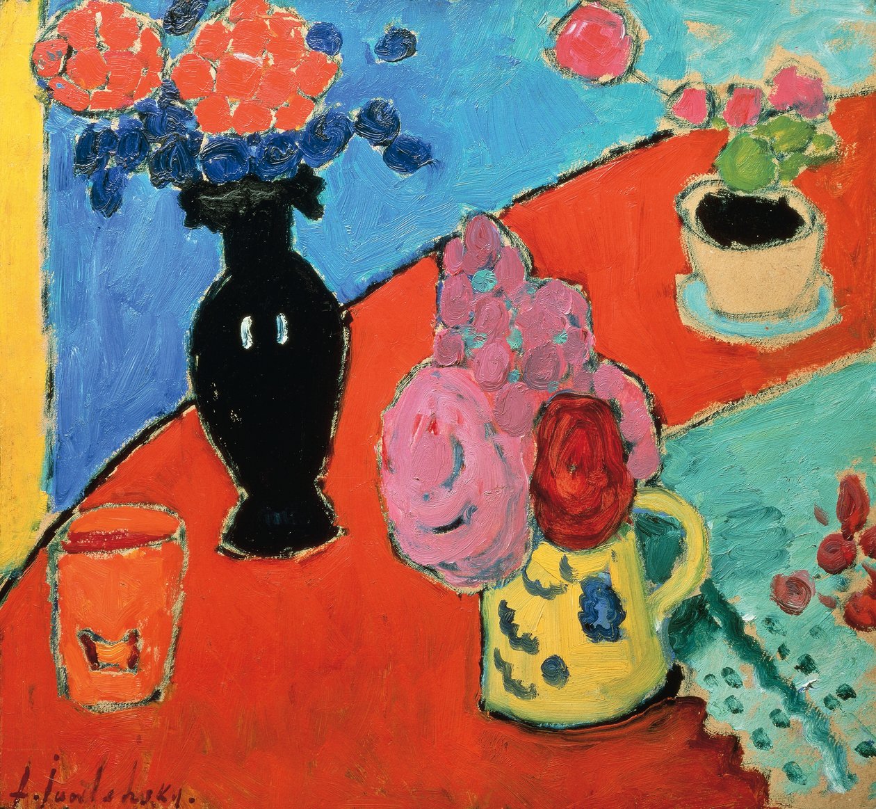 Martwa natura z wazonem i dzbanem — Aleksiej Jawlenski (1864-1941) autorstwa Alexej von Jawlensky