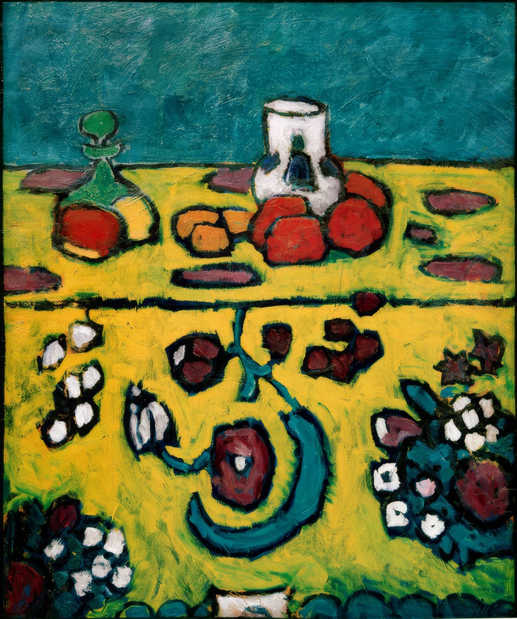 Martwa natura z kolorowym kocem autorstwa Alexej von Jawlensky