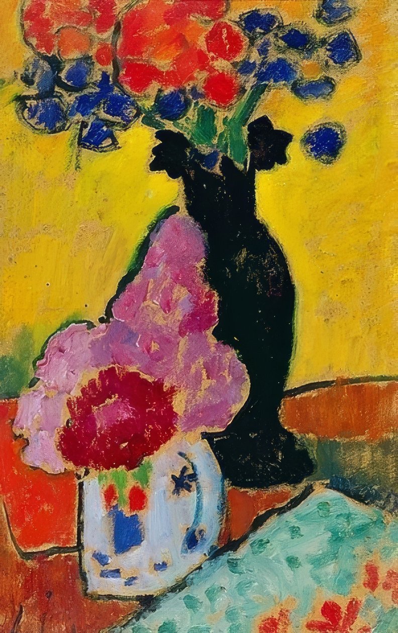 Martwa natura z czarnym wazonem. 1910 autorstwa Alexej von Jawlensky