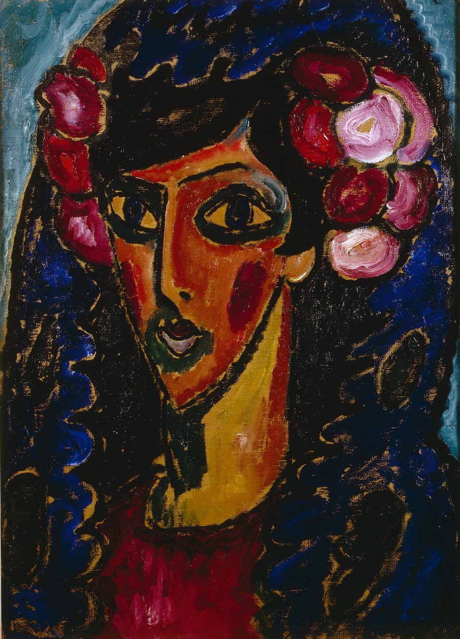 Niebieska Mantilla, 1913 autorstwa Alexej von Jawlensky