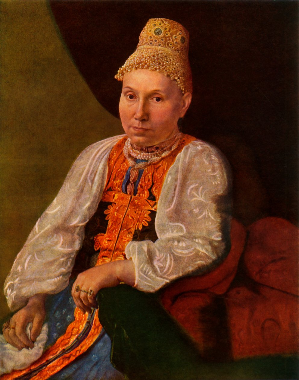 Portret żony Obraztsowa, kupca z Rszewa, lata 30. XIX w., 1965 r. autorstwa Alexey Venetsianov