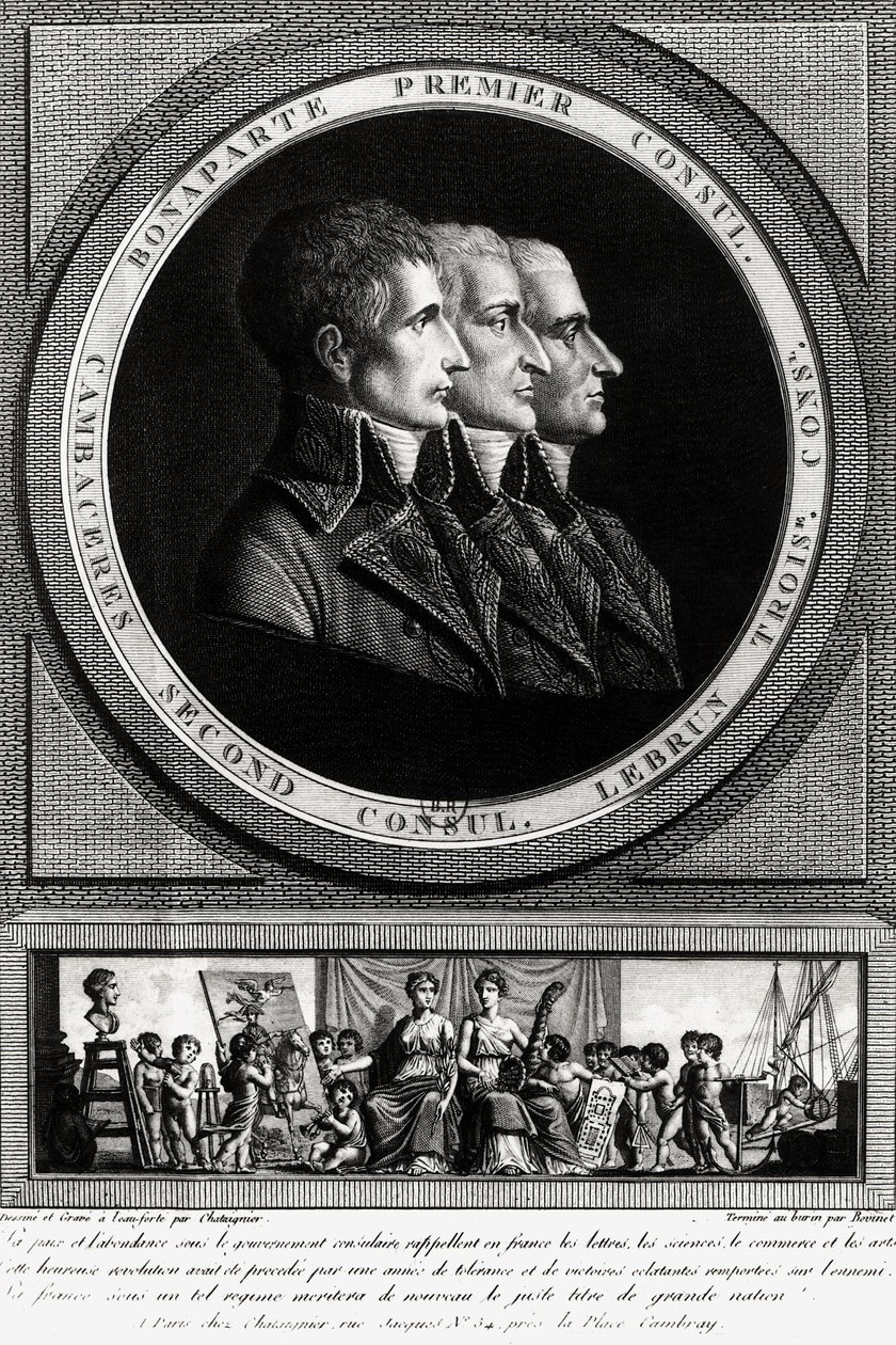 Portret trzech konsulów republiki, wykonany przez Edme Bovinet (1767-1082) autorstwa Alexis Chataigner