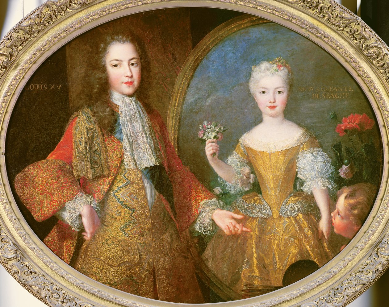 Ludwik XV (1710-1774) i infantka Hiszpanii, Maria Ana Victoria (1718-81) c.1724 autorstwa Alexis Simon Belle
