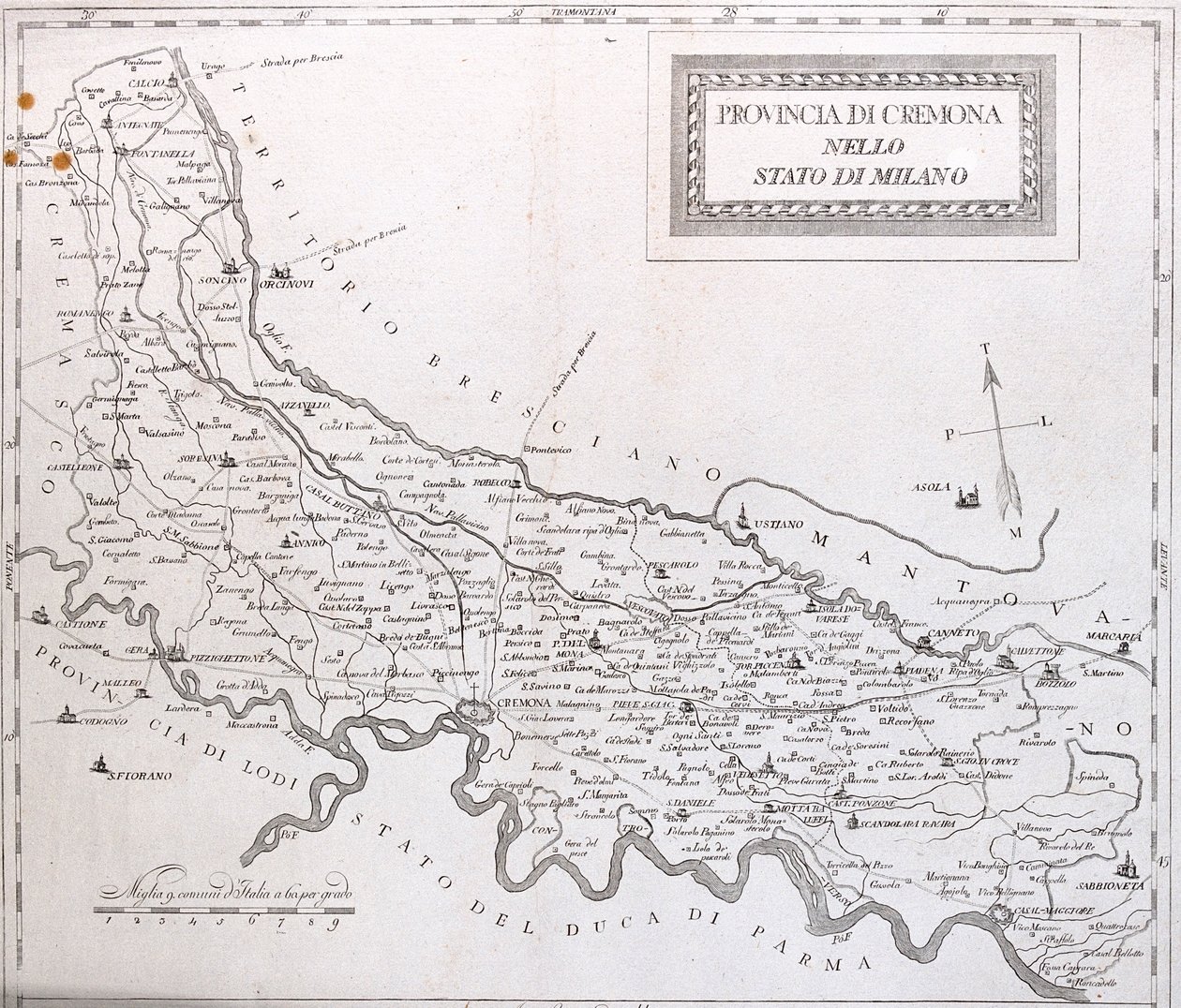 Cremona, Lodi, Mantua, Parma i Brescia, Włochy - by A autorstwa Alexis Hubert Jaillot