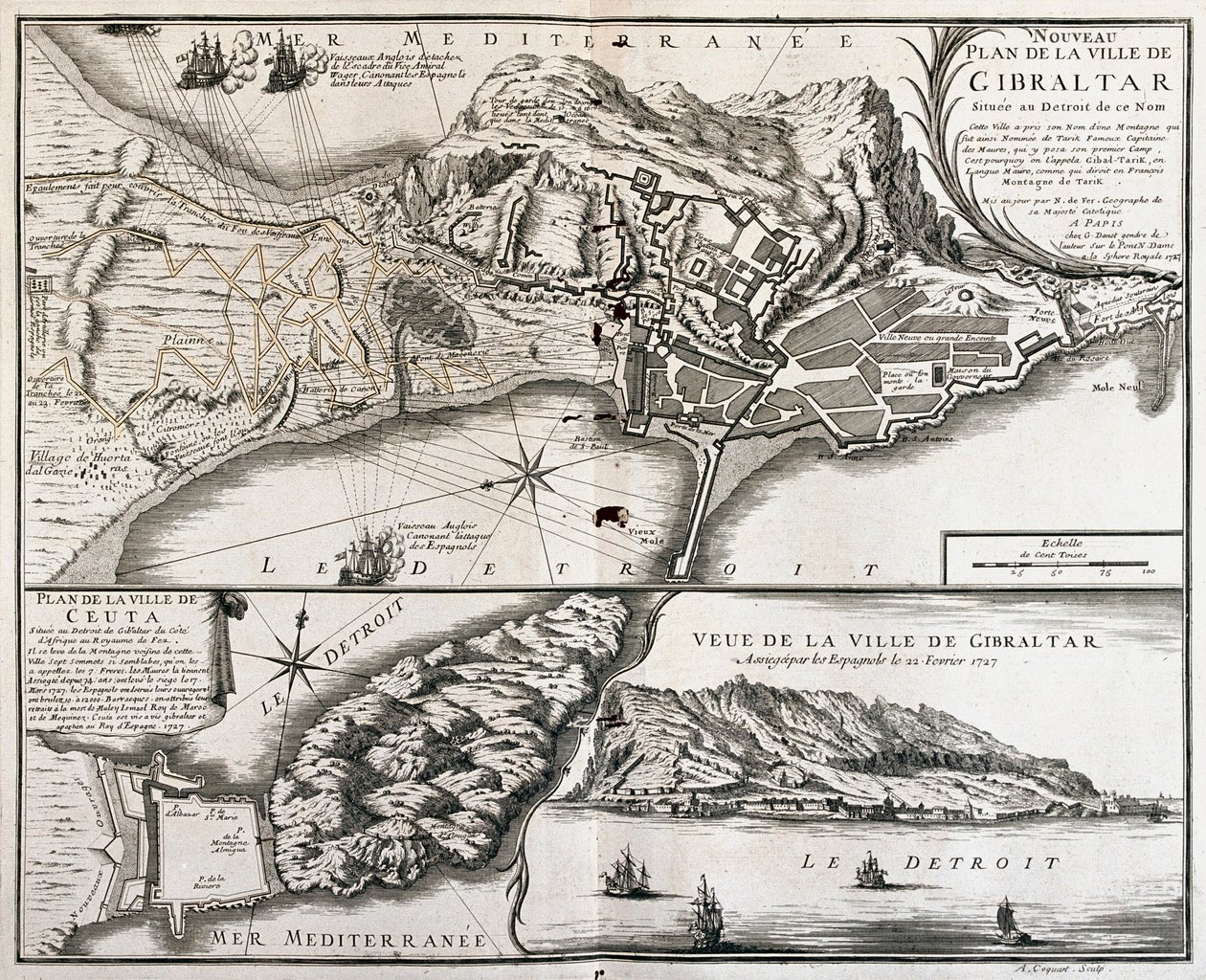 Gibilterra i Ceuta, Hiszpania - autor: A autorstwa Alexis Hubert Jaillot