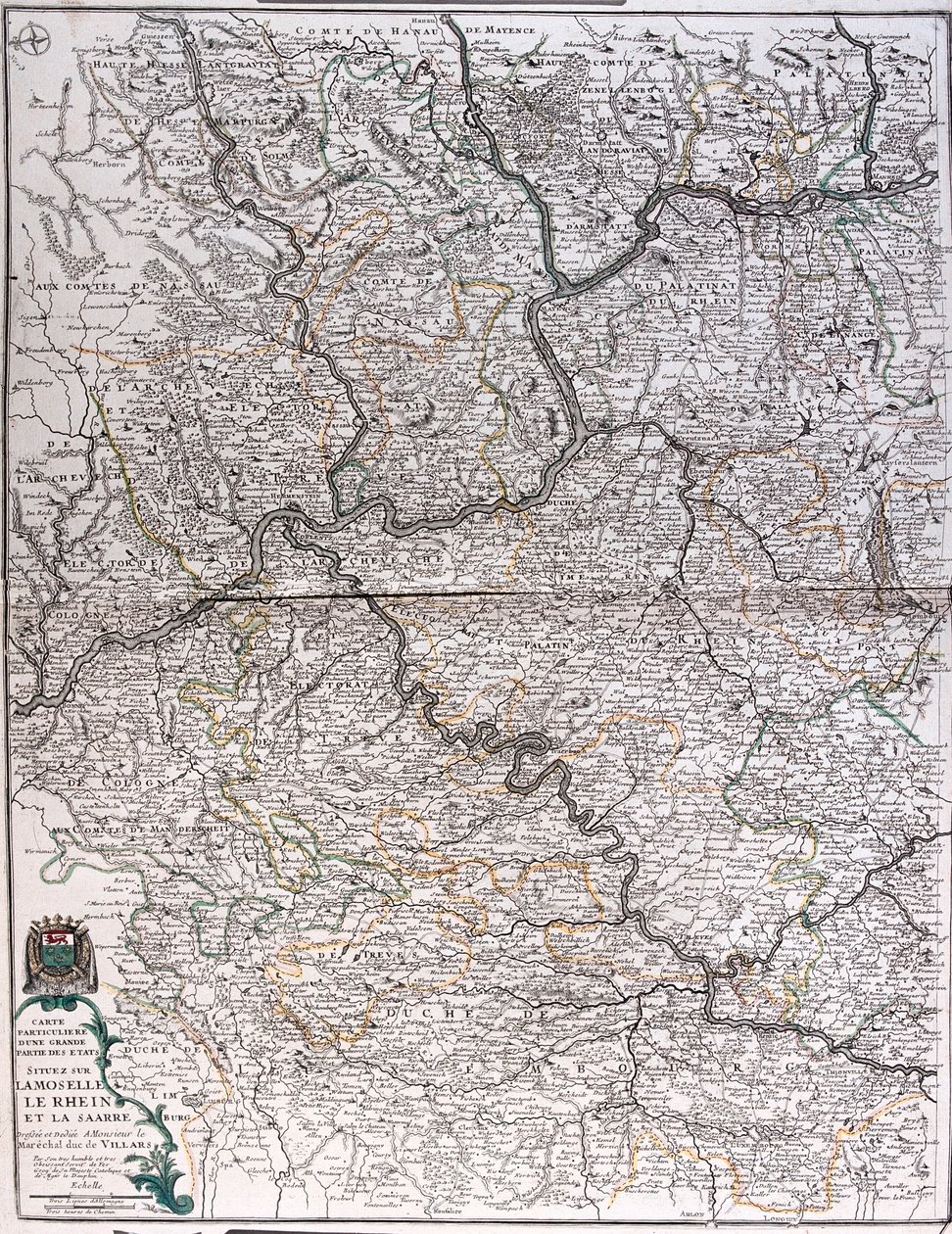 Państwa nad rzeką Mosella, Reno i Saar, Niemcy - autor: A autorstwa Alexis Hubert Jaillot
