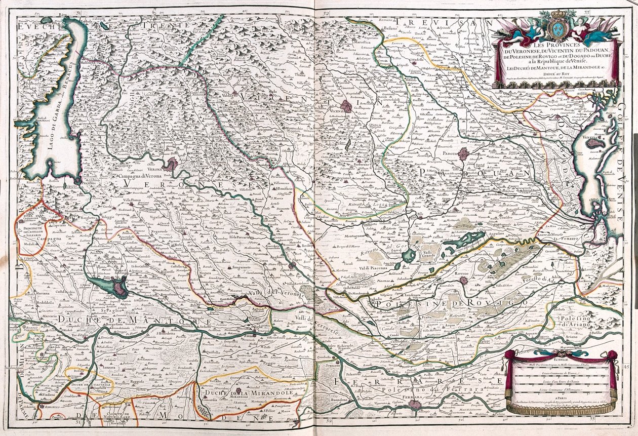 Werona, Vicenza, Padwa, Polesine i Rovigo, Włochy - przez A autorstwa Alexis Hubert Jaillot