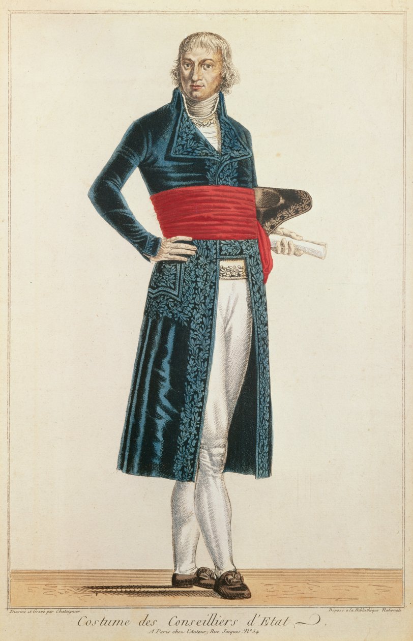 Mundur Radnego Stanu, ok.1804-10 (kolor grawerowany) autorstwa Alexis Chataigner
