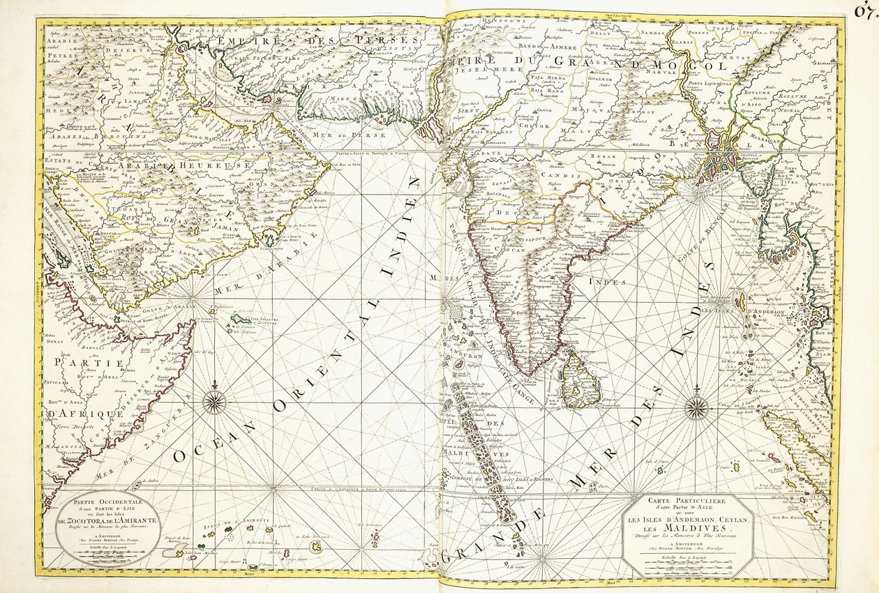 Mapa Afryki, Arabii i Indii autorstwa Alexis Hubert Jaillot