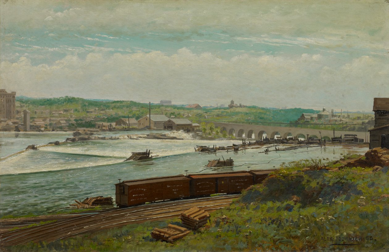 Staw Młyński w Minneapolis autorstwa Alexis Jean Fournier