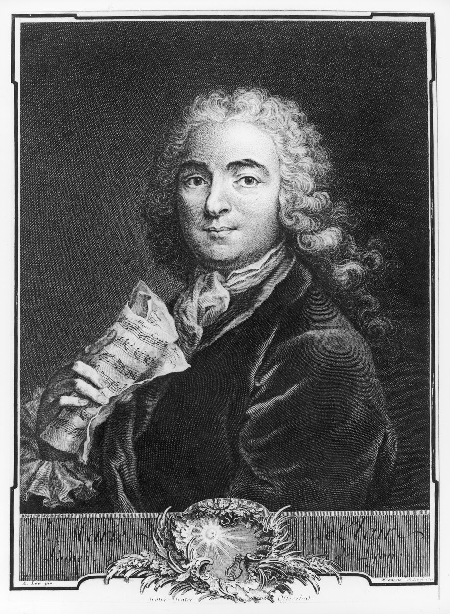 Portret Jean-Marie Leclair (1697-1764) Starszego, sztychowany przez Francois, 1741 (rycina) (fot. bw) autorstwa Alexis Loir