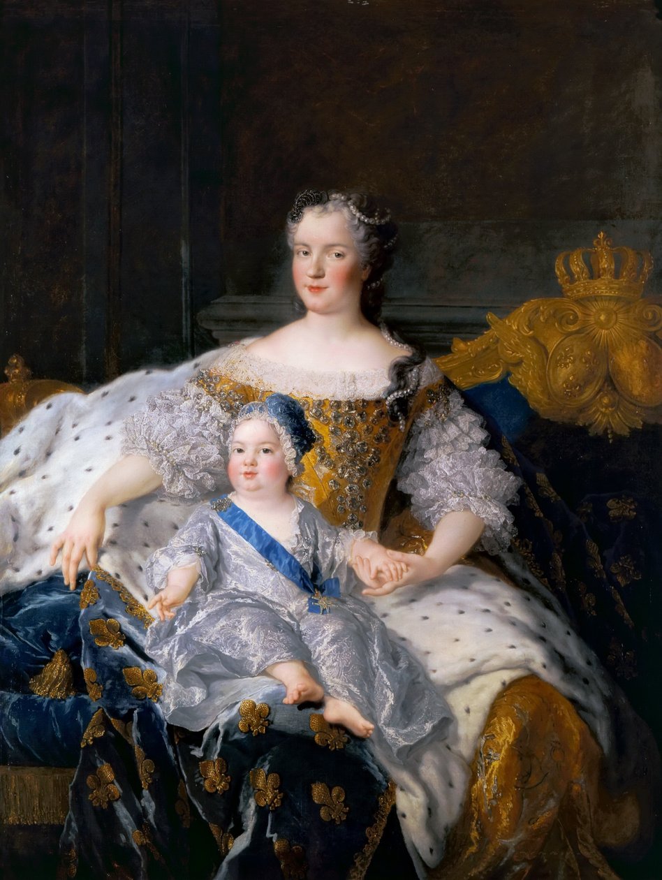 Maria Leszczyńska z Ludwikiem, Delfinem z Francji autorstwa Alexis Simon Belle