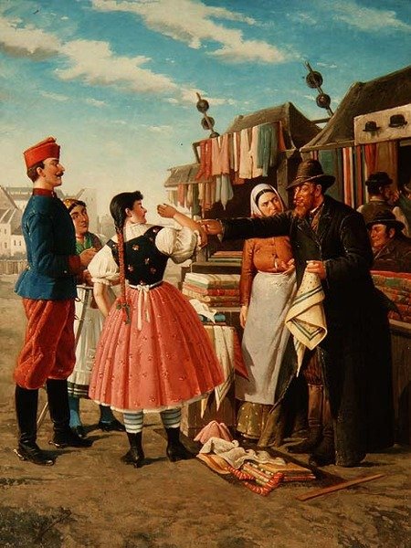 Sprzedawca tkanin autorstwa Alfons Giehsz