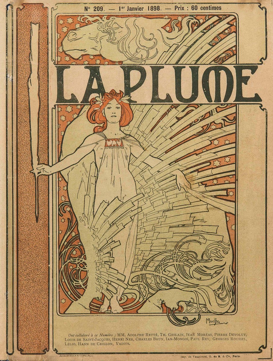 Okładka La Plume nr 209, 1898. autorstwa Alfons Marie Mucha