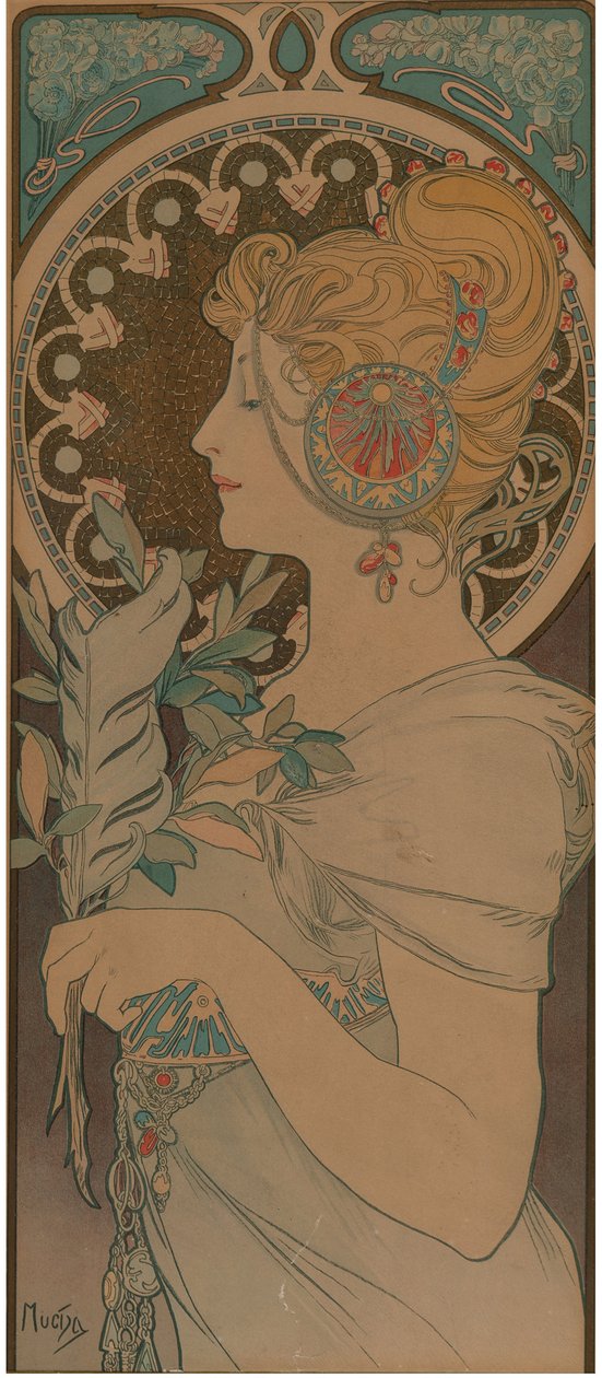 Pióro, 1899. autorstwa Alfons Marie Mucha
