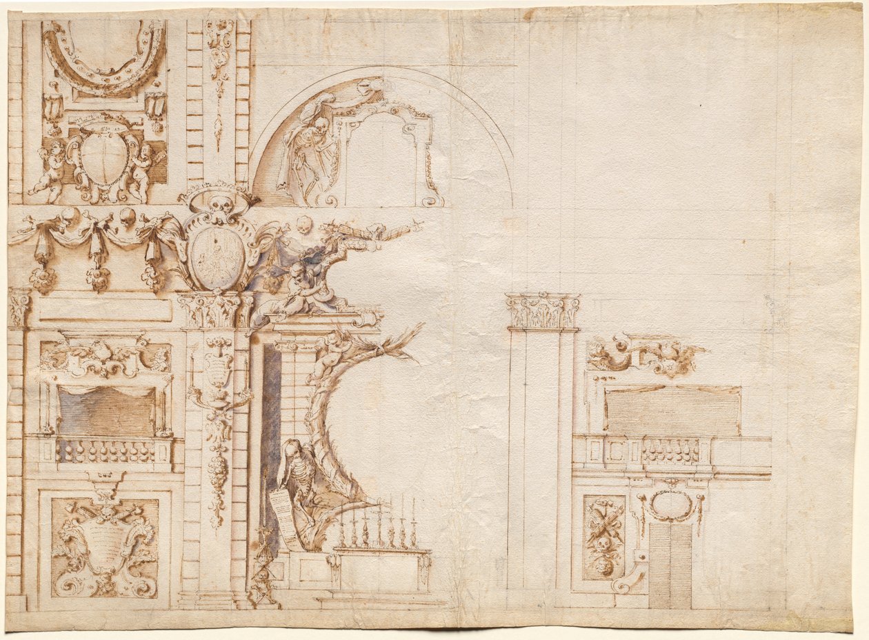 Studium do „Essequie” przeprowadzonego w San Lorenzo we Florencji w 1637 na cześć cesarza Ferdynanda II autorstwa Alfonso Parigi