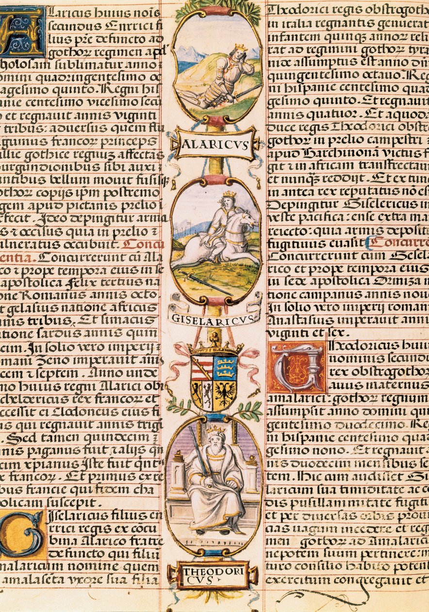 Drzewo genealogiczne królów królestw Asturii i Leona z „Genealogii królów Hiszpanii” Alonso de Cartagena autorstwa Alfonso de Cartagena