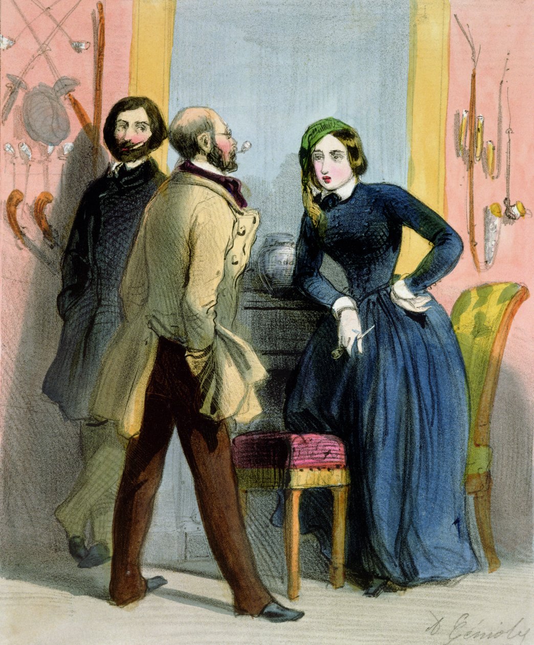 Lwica literacka, z „Femmes de Paris”, 1841-42 autorstwa Alfred Andre Geniole