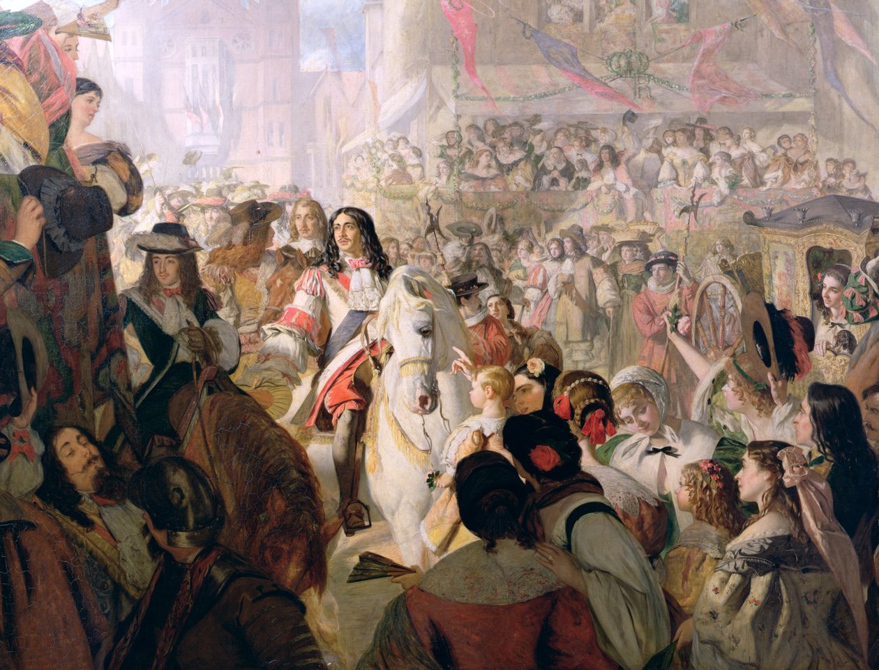 Powrót Karola II (1630-85) do Whitehall w 1660, 1867 autorstwa Alfred Barron Clay