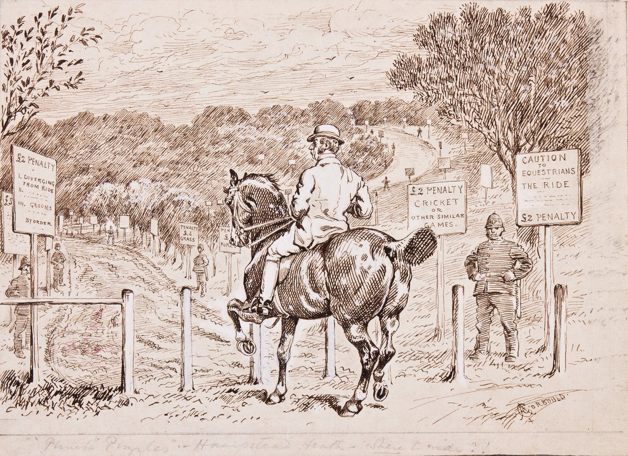 „Gdzie jeździć”, ilustracja do Puncha, 1883 autorstwa Alfred Chantrey Corbould