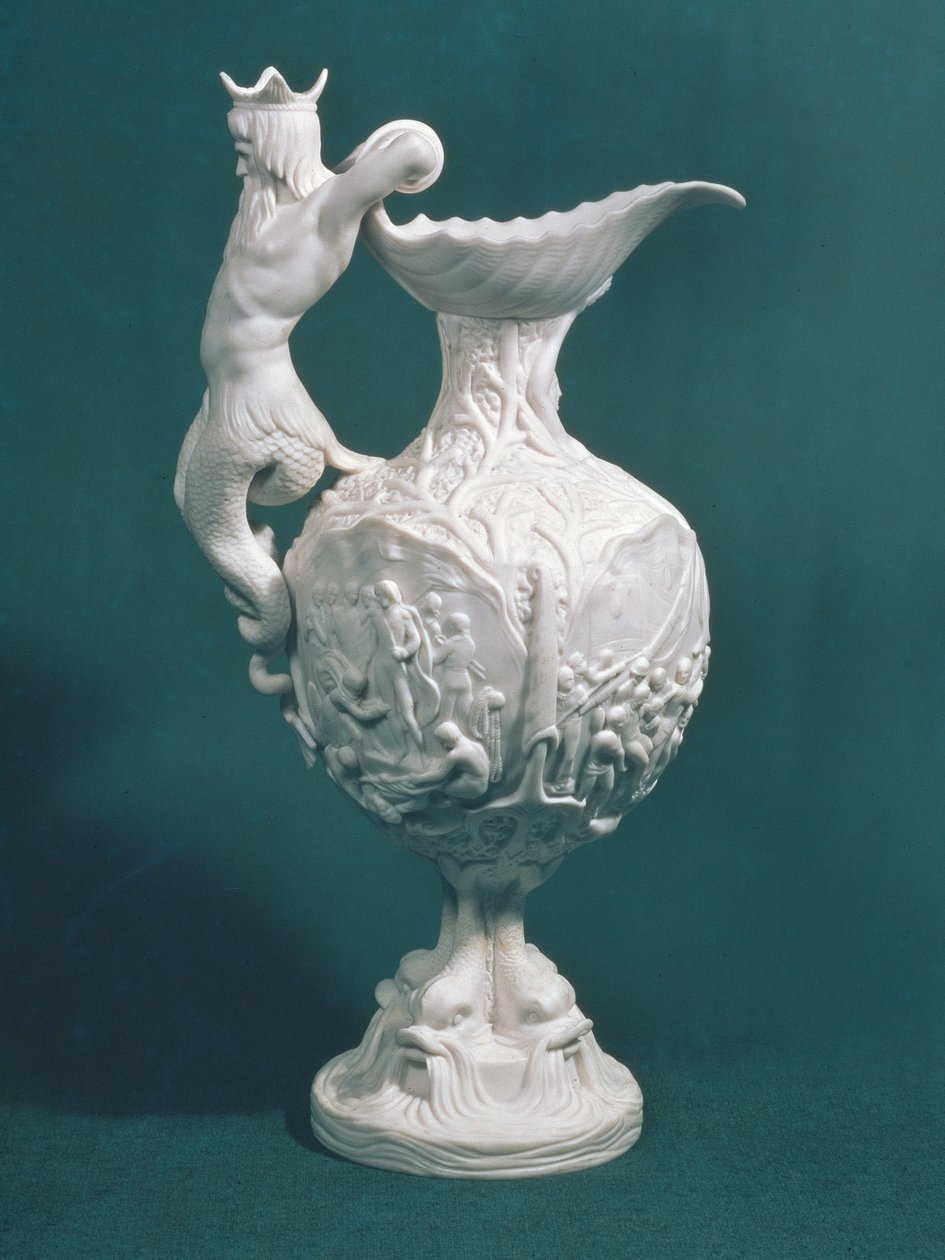 Dzbanek Nelson, wyprodukowany przez Samuel Alcock und Co, Burslem, 1851 (porcelana Parian) autorstwa Alfred Crowquill