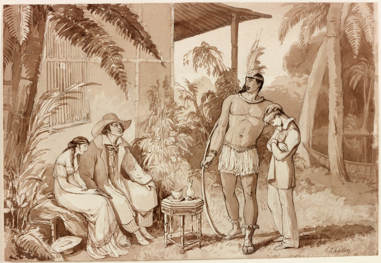 Skład Towarzystwa Szkicowania Chalon, 1810 (tusz na papierze) autorstwa Alfred Edward Chalon