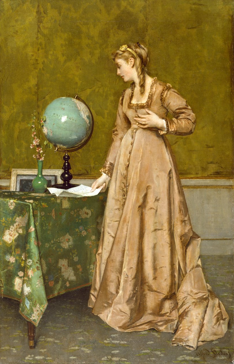 Wiadomości z daleka, lata 1860 autorstwa Alfred Emile Stevens