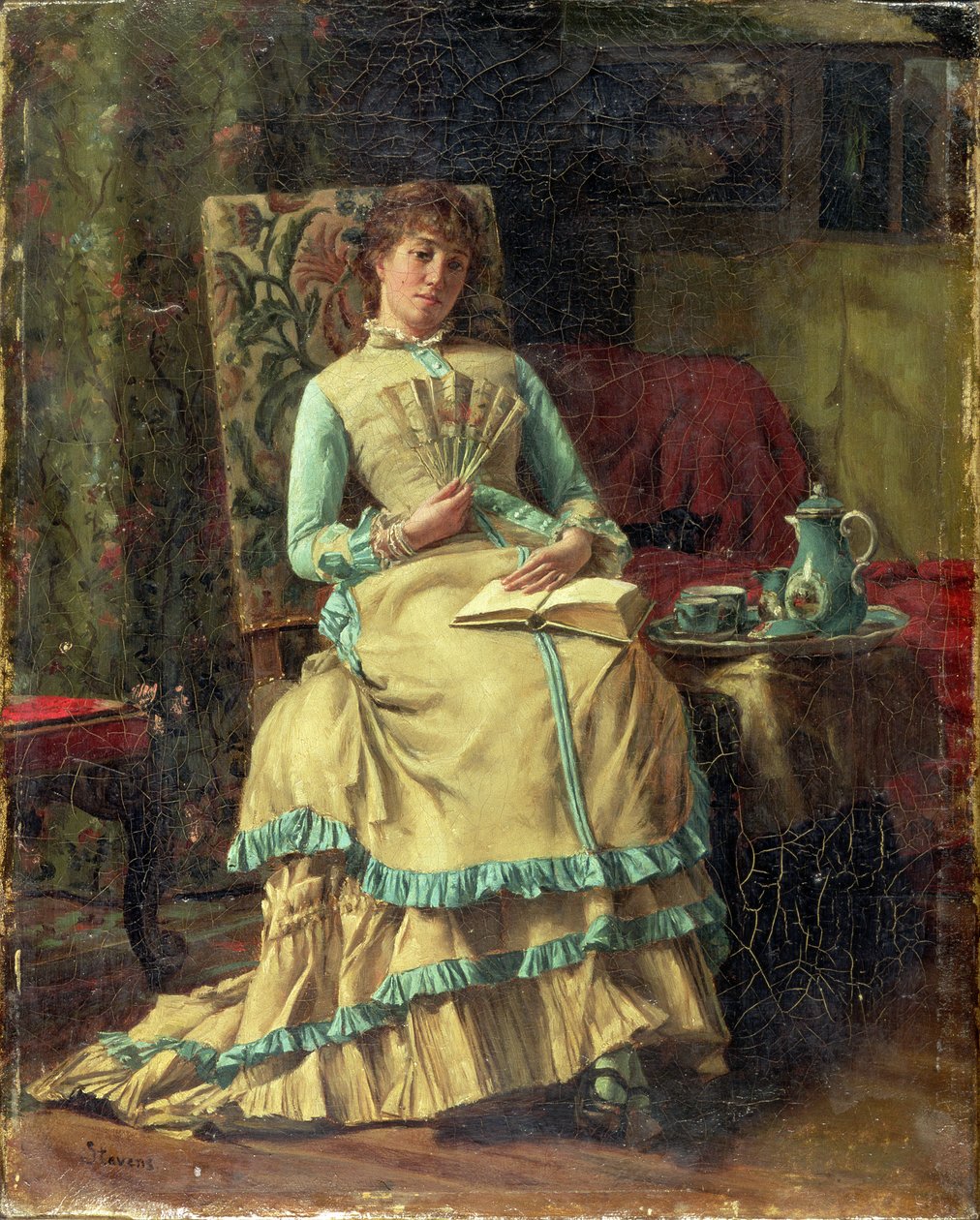 Kobieta we wnętrzu, ok. 1880 autorstwa Alfred Emile Stevens
