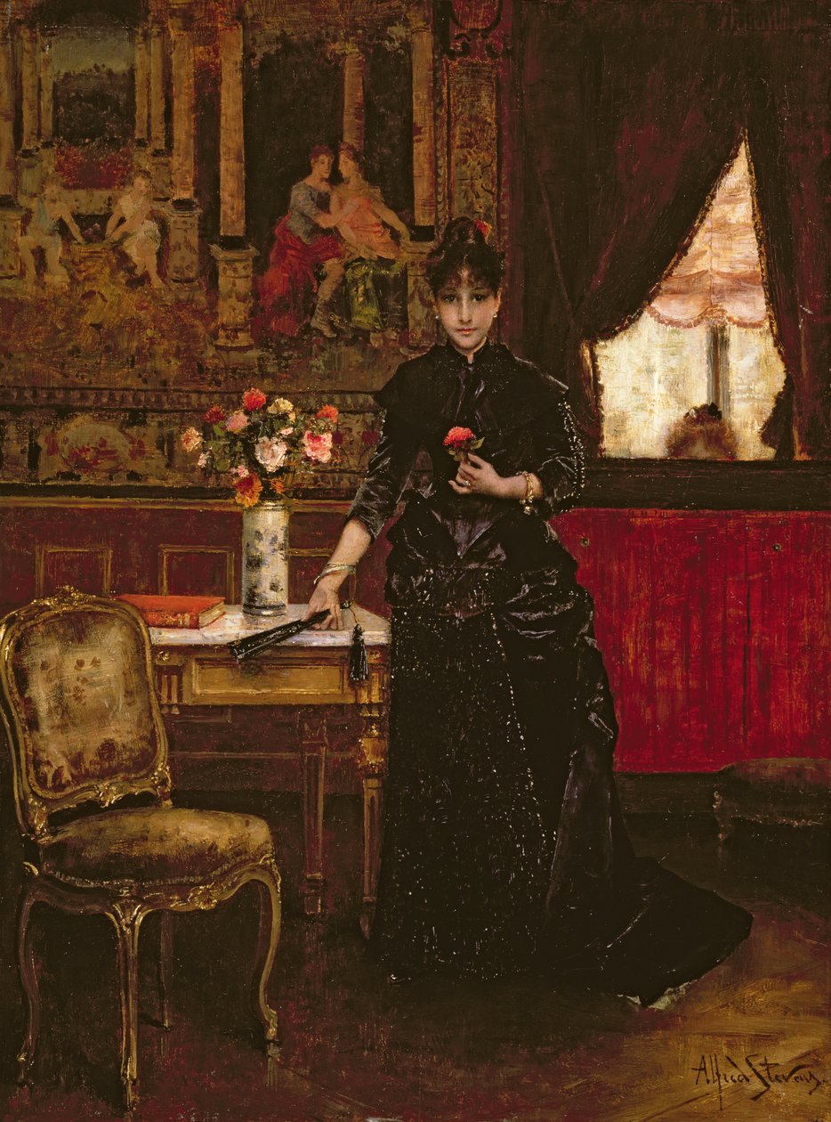 Kobieta z goździkiem autorstwa Alfred Emile Stevens