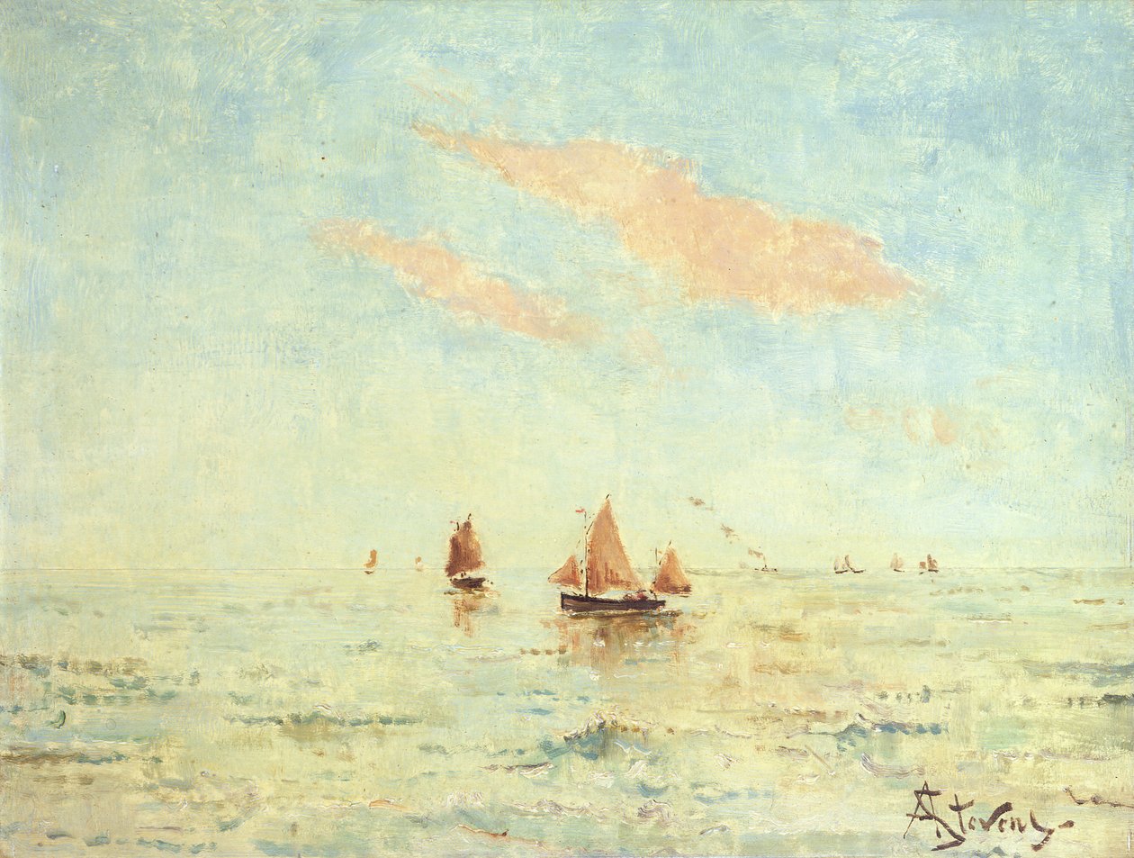 Morze przy Treport, ok.1880 autorstwa Alfred Emile Stevens