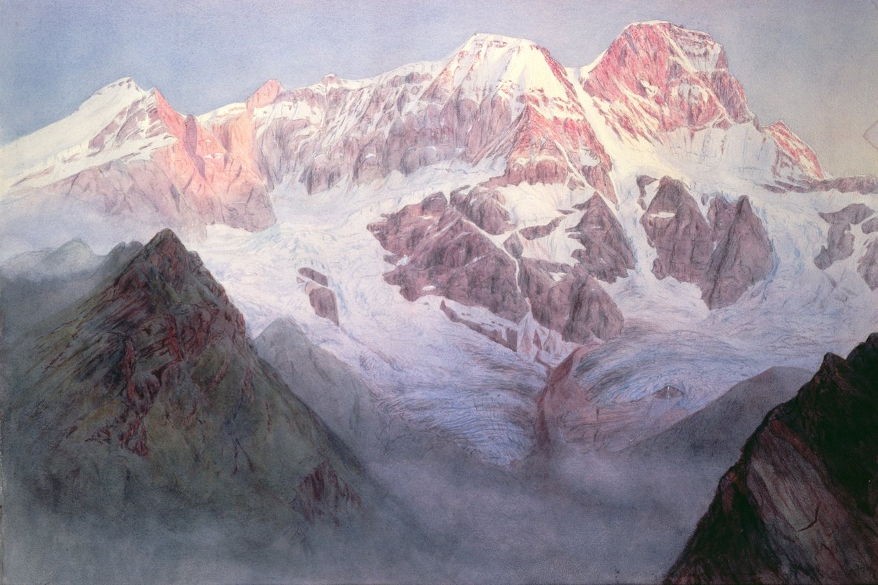 Monte Rosa o wschodzie słońca z góry Alagna autorstwa Alfred Gibson William