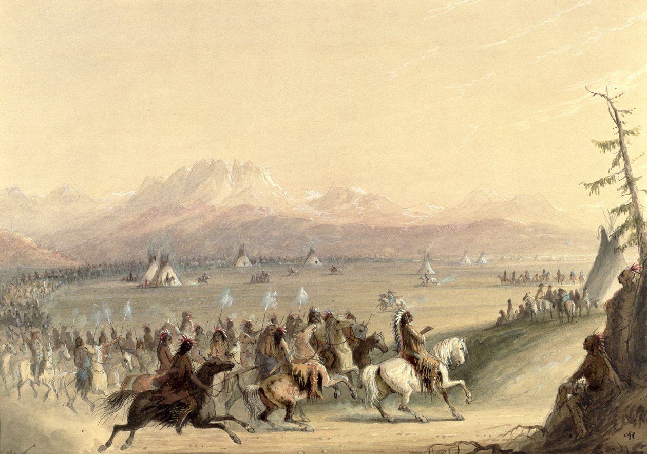 Kawalkada, ok. 1858 r. autorstwa Alfred Jacob Miller