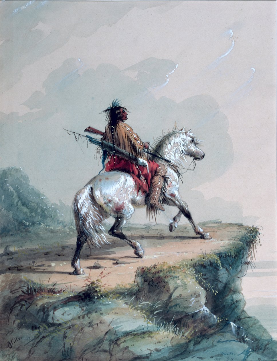 Indianin Wrona na czatach autorstwa Alfred Jacob Miller