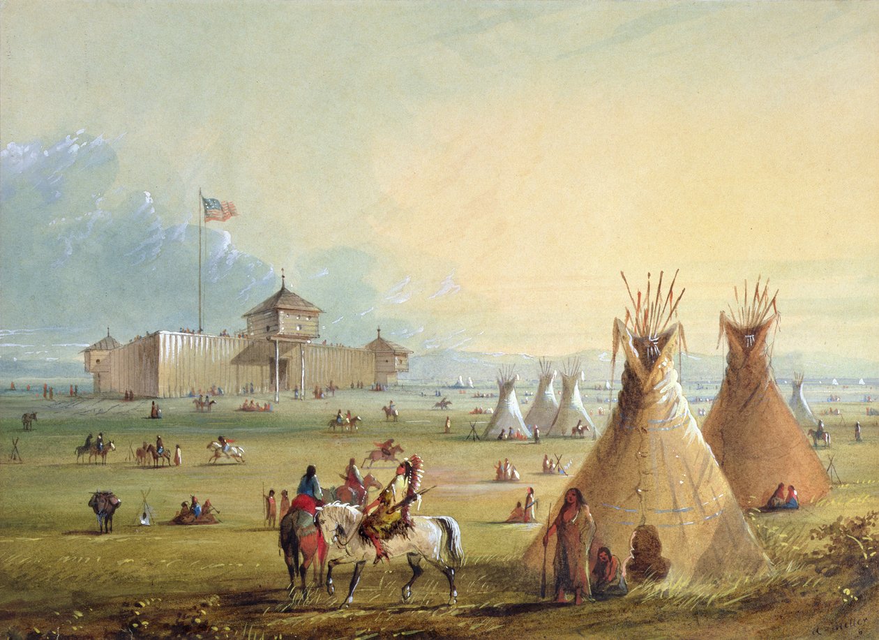 Fort Laramie, 1858-60 autorstwa Alfred Jacob Miller