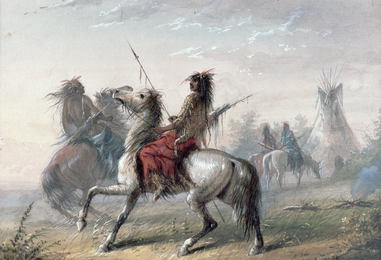 Indianie węży, 1837 autorstwa Alfred Jacob Miller