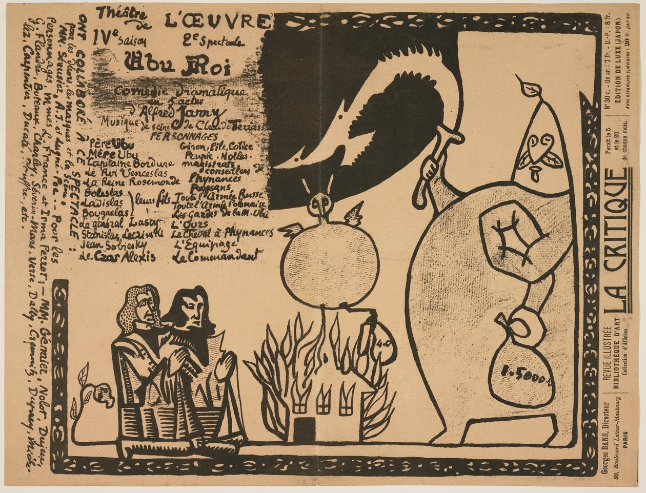 Program dla Ubu Roi, 1896 autorstwa Alfred Jarry