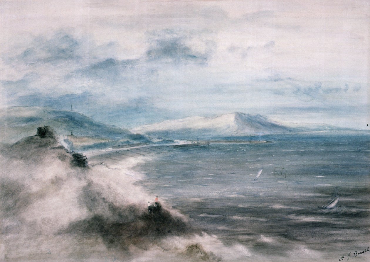 Widok na zatokę (wc na papierze) autorstwa Alfred John Bowell