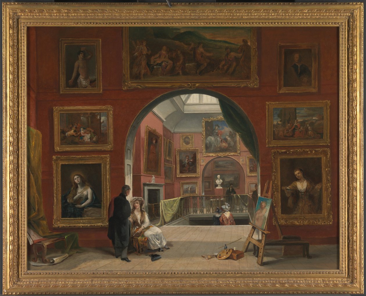 Wnętrze Wystawy Dawnych Mistrzów Instytucji Brytyjskiej, lato 1832 autorstwa Alfred Woolmer