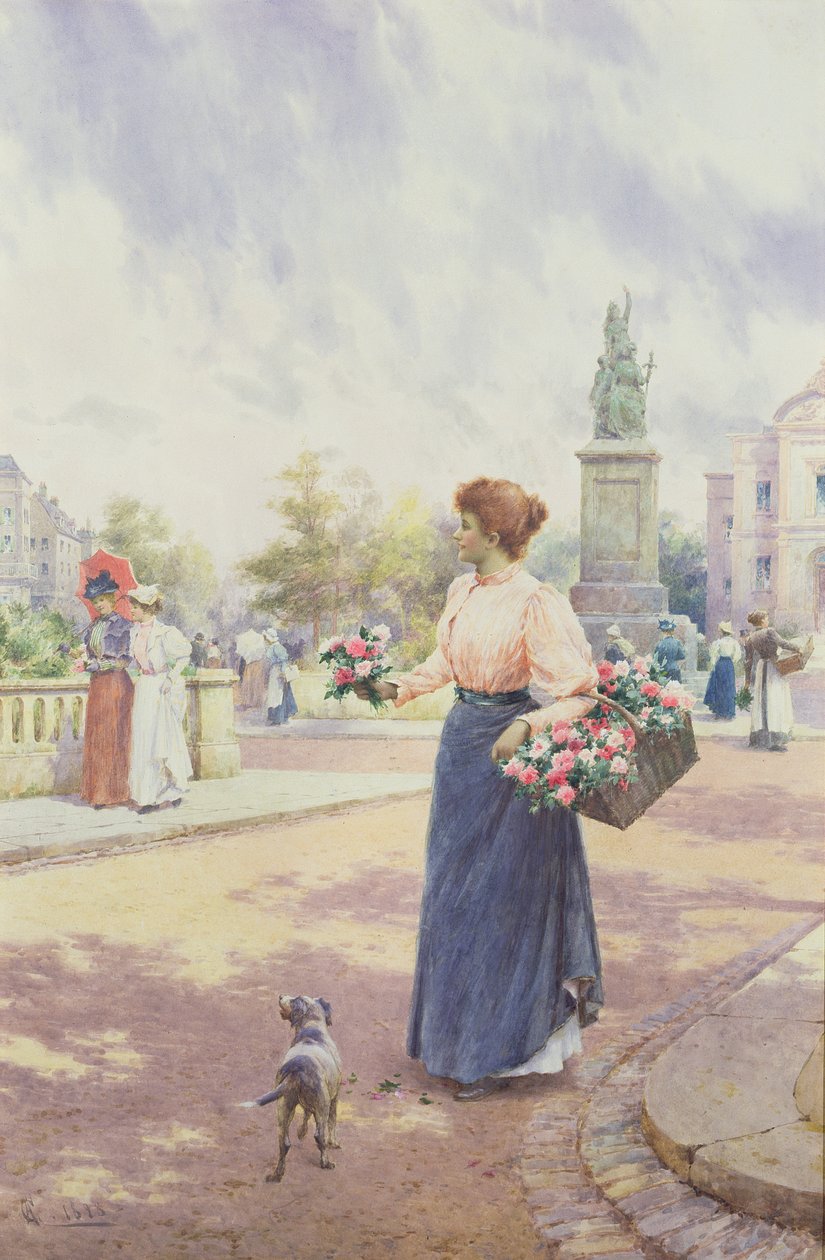 Paryski sprzedawca kwiatów, 1898 autorstwa Alfred, Jr. Glendening