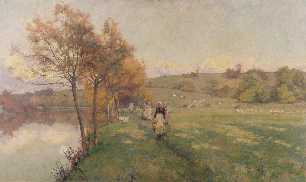 Łąki nad rzeką Avon autorstwa Alfred Parsons