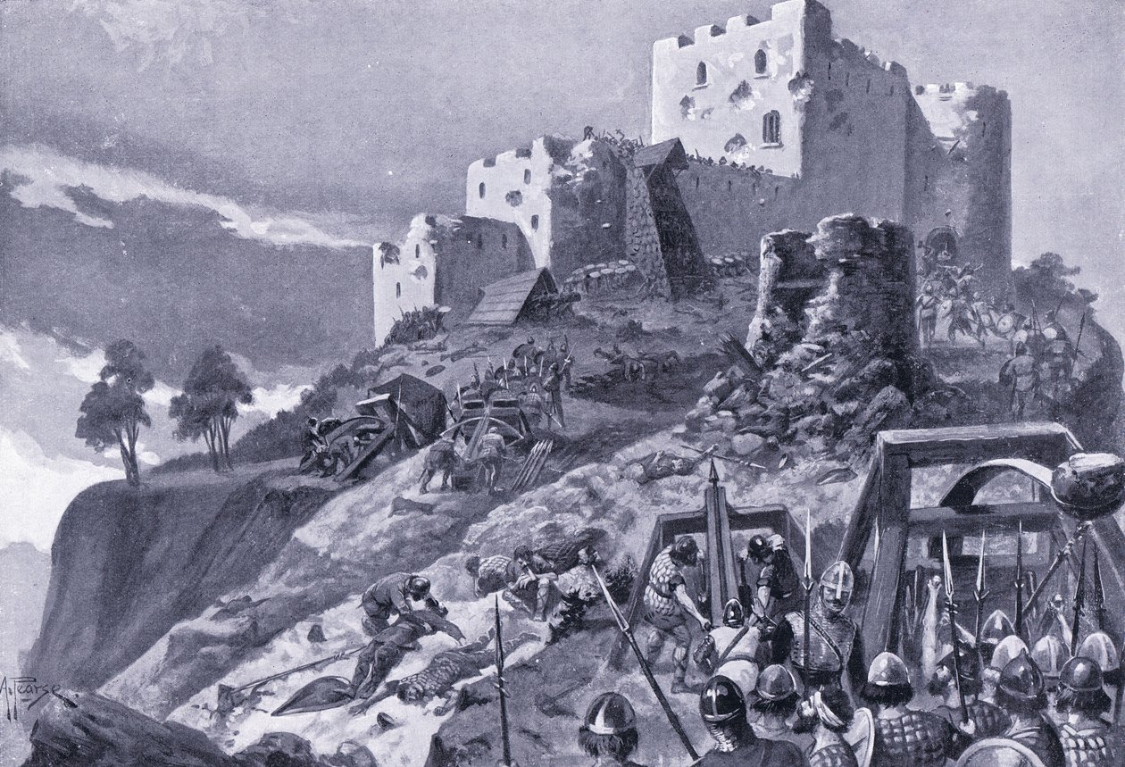 Atak Walijczyków na zamek Montgomery AD1095, lata 20. autorstwa Alfred Pearse