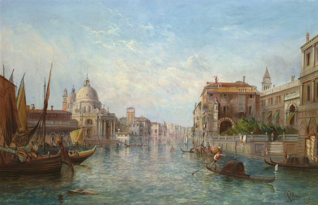 Widok na kanał Grand Canal, Wenecja autorstwa Alfred Pollentine