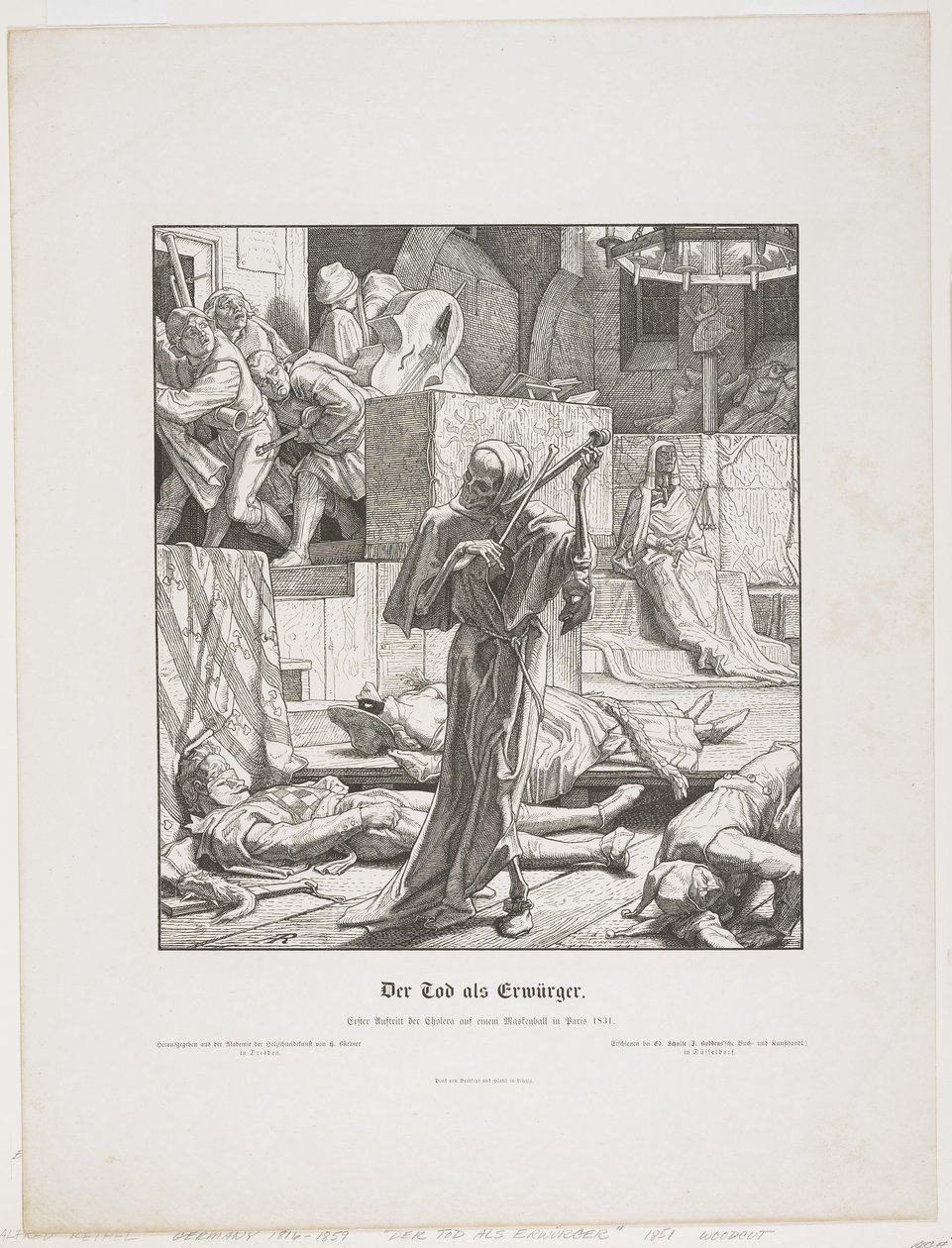 Śmierć jako dusiciel, 1851 autorstwa Alfred Rethel