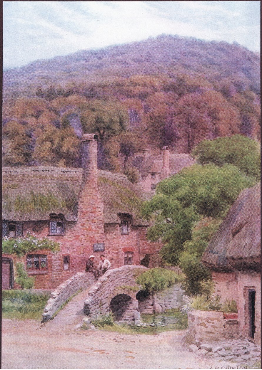 Allerford, Somerset, z The Cottages and the Village Life of Rural England wydanej przez Dent & Sons Limited, 1912 autorstwa Alfred Robert Quinton