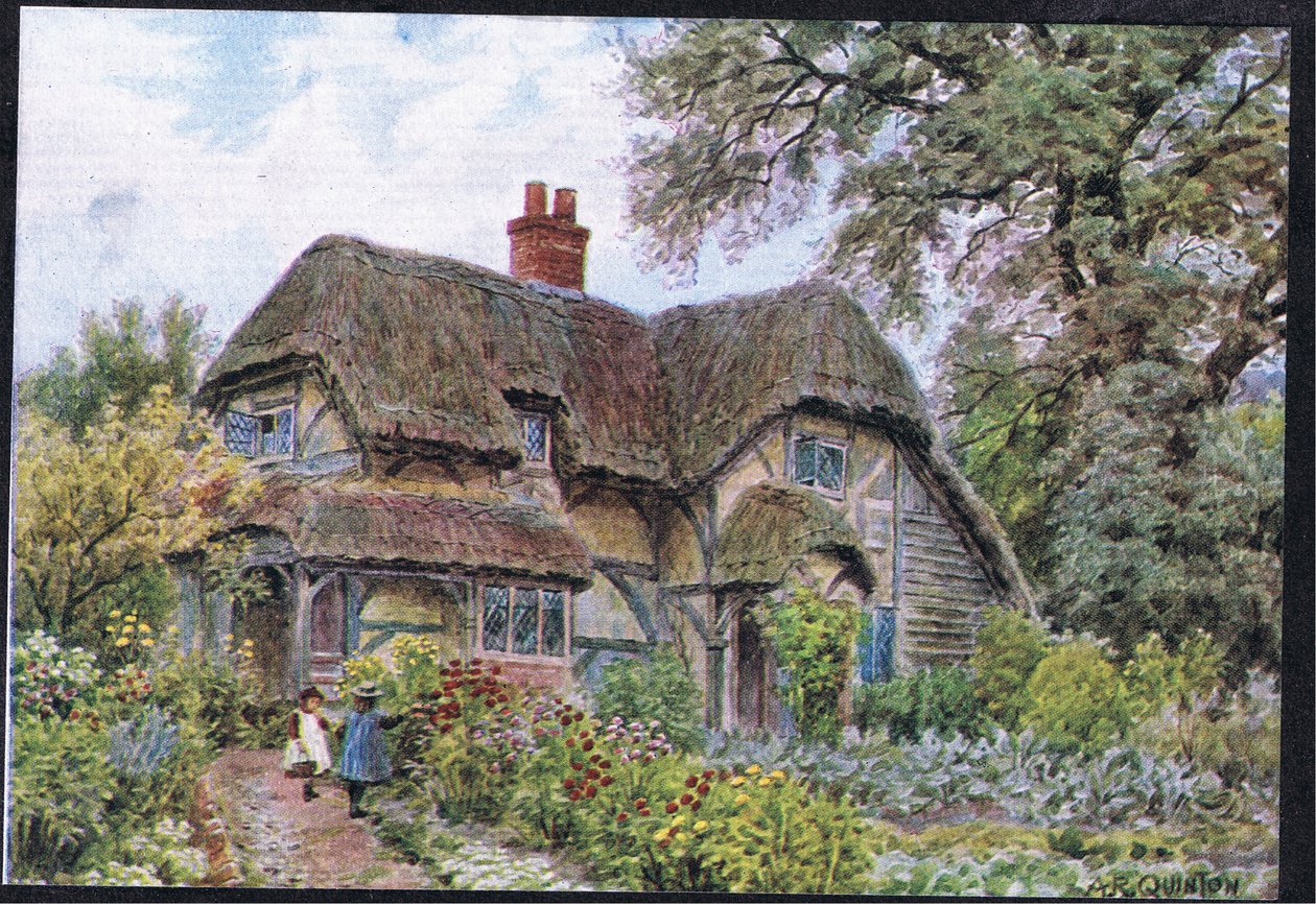Cowdrays Cottage, Midhurst, Sussex, z The Cottages and the Village Life of Rural England wydanej przez Dent & Sons Limited, 1912 autorstwa Alfred Robert Quinton